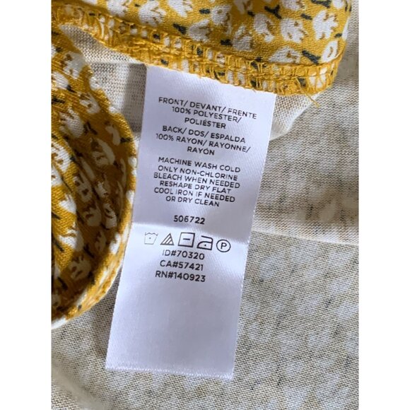 Loft Outlet Womens Yellow Floral Sleeveless Blouse Size Large Summer Top - Picture 3 of 9